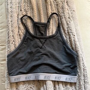 Nike Women's Charcoal Sports Bra with Logo Band